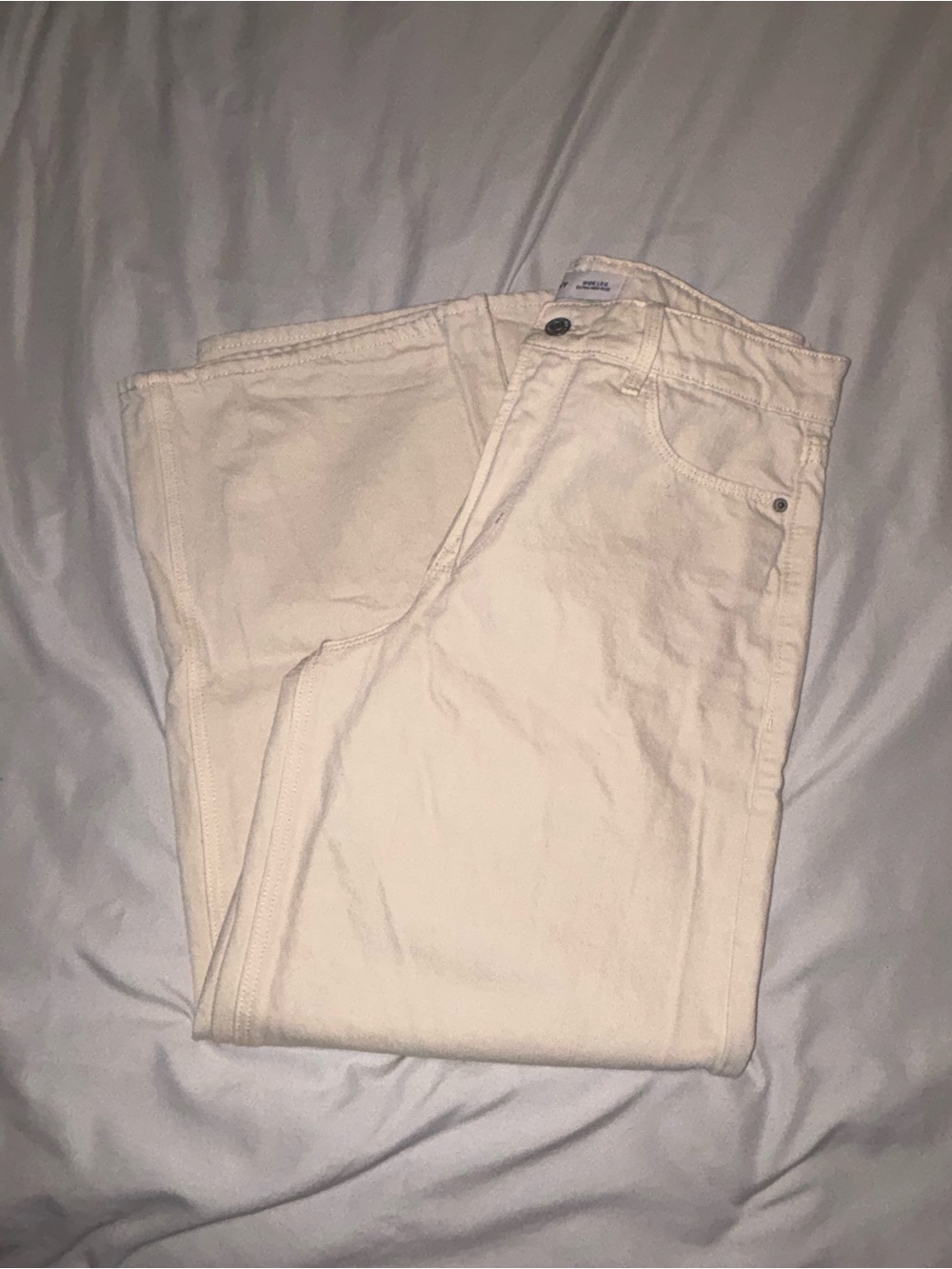Old Navy Extra High-Waisted Wide-Leg Ecru Jeans, 6